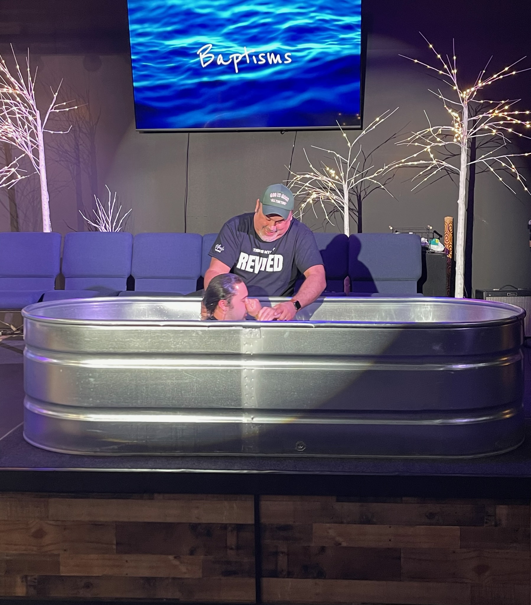 A baptism at Bethesda Church.